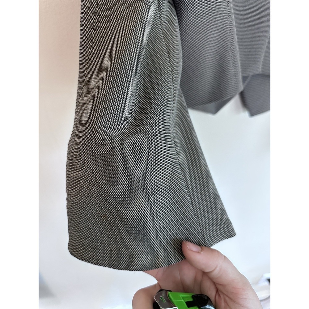 [FLAW] Armani Collezioni Womens Grey Blazer Size 44 / MEDIUM Structured Jacket - Picture 15 of 16
